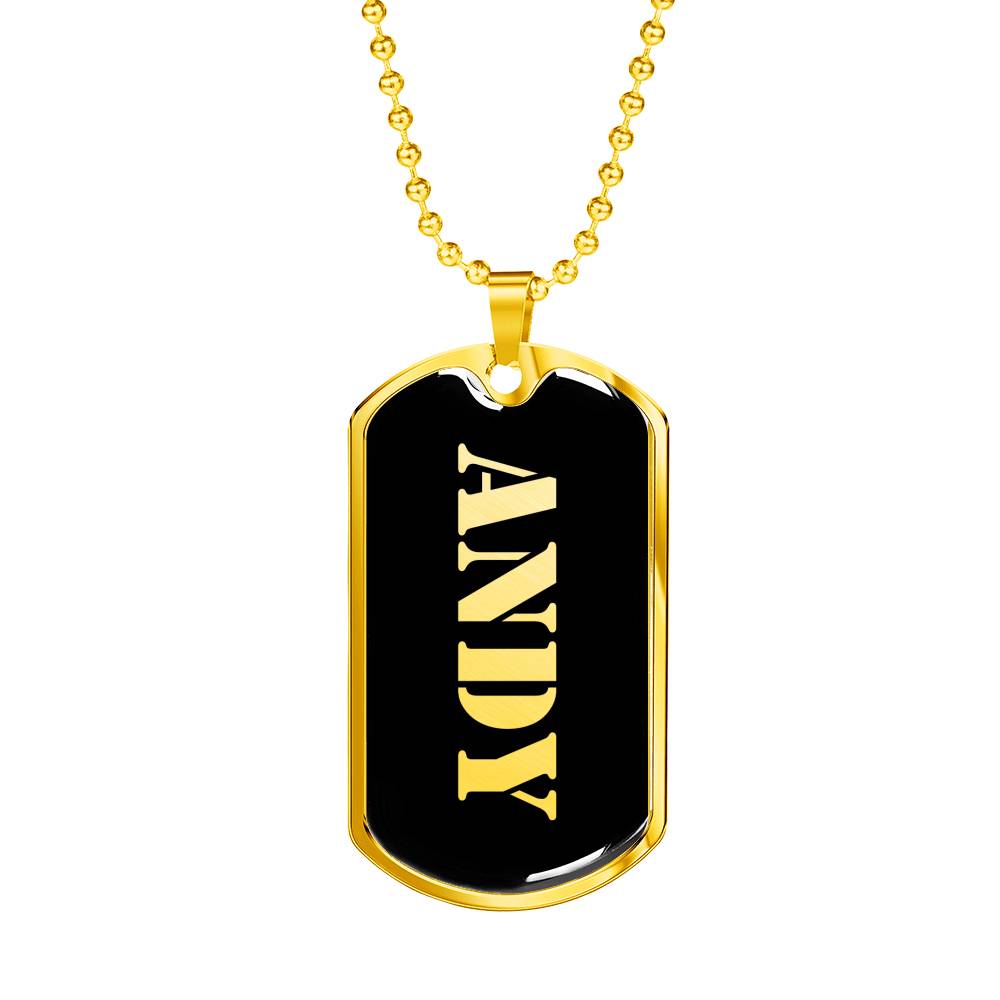 Andy v2 - 18k Gold Finished Luxury Dog Tag Necklace
