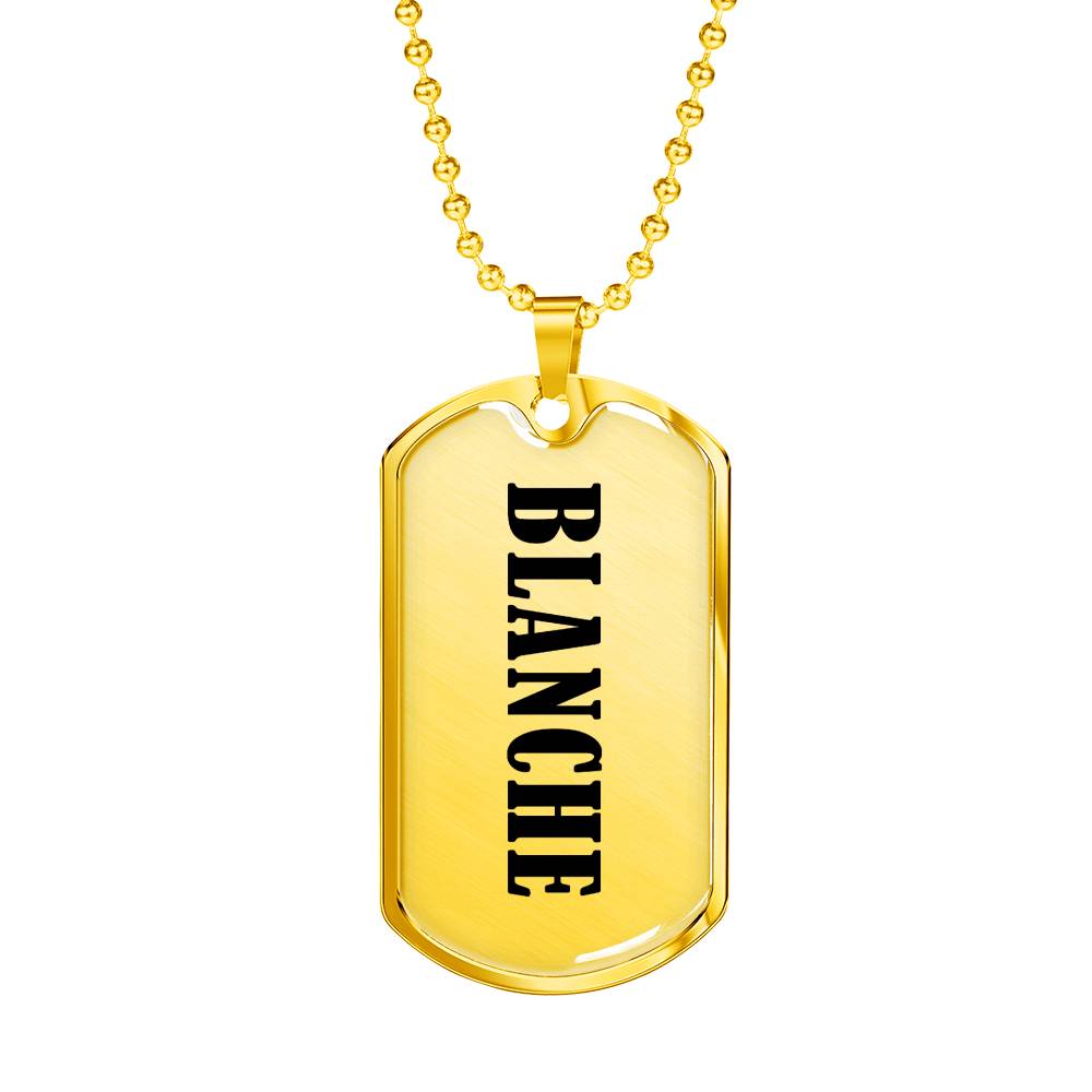 Blanche v01 - 18k Gold Finished Luxury Dog Tag Necklace