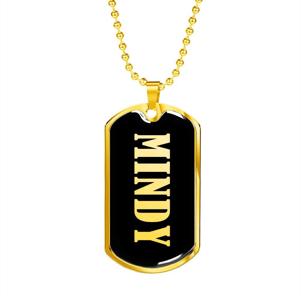 Mindy v02 - 18k Gold Finished Luxury Dog Tag Necklace