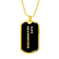 Navy Grandmother v2 - 18k Gold Finished Luxury Dog Tag Necklace