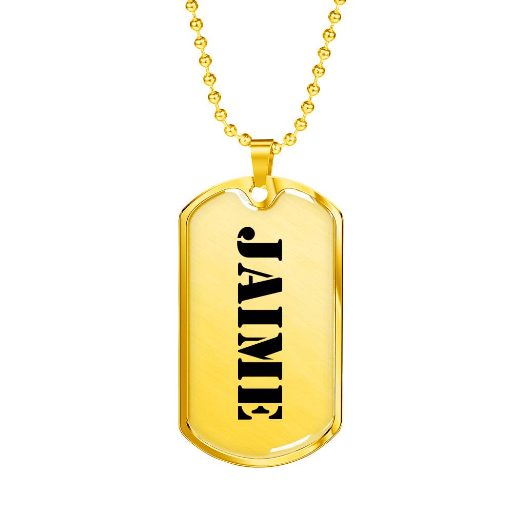 Jaime - 18k Gold Finished Luxury Dog Tag Necklace