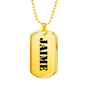Jaime - 18k Gold Finished Luxury Dog Tag Necklace