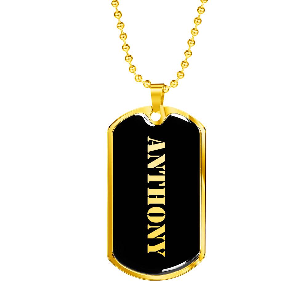Anthony v2 - 18k Gold Finished Luxury Dog Tag Necklace