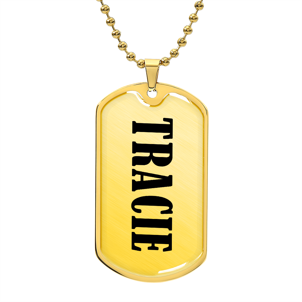 Tracie v01 - 18k Gold Finished Luxury Dog Tag Necklace