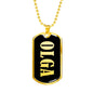 Olga v02 - 18k Gold Finished Luxury Dog Tag Necklace