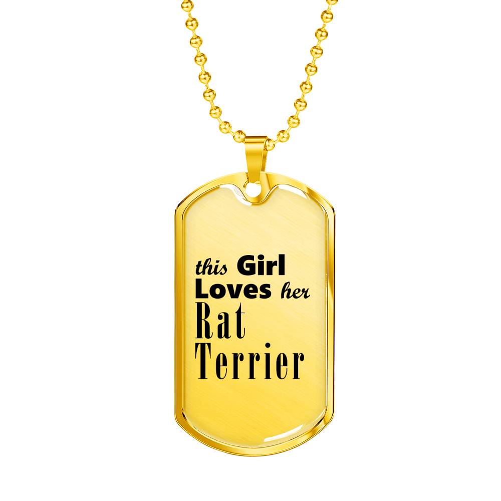 Rat Terrier - 18k Gold Finished Luxury Dog Tag Necklace