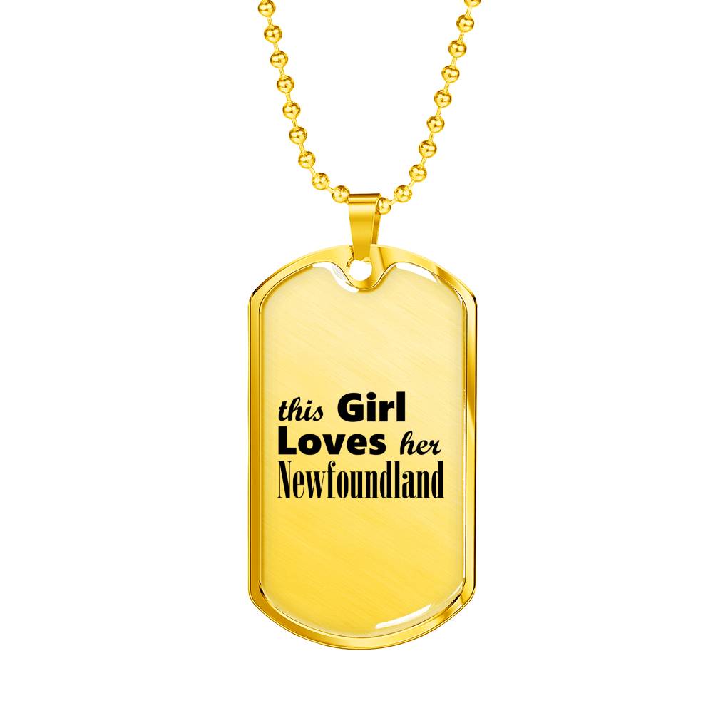 Newfoundland - 18k Gold Finished Luxury Dog Tag Necklace