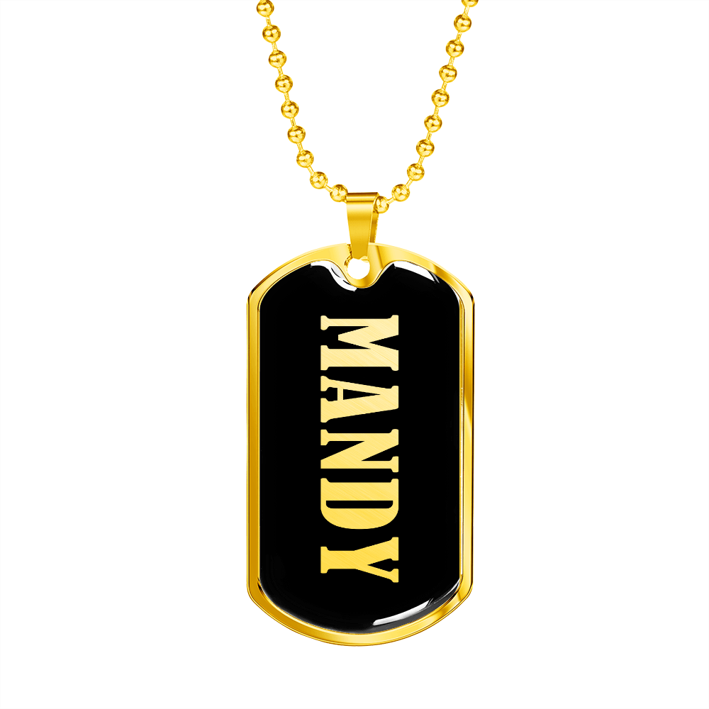 Mandy v02 - 18k Gold Finished Luxury Dog Tag Necklace