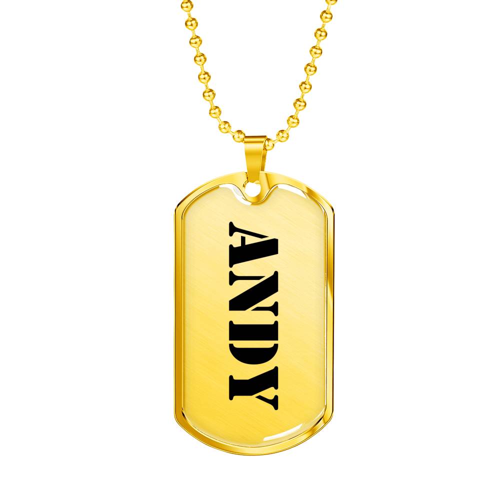Andy - 18k Gold Finished Luxury Dog Tag Necklace