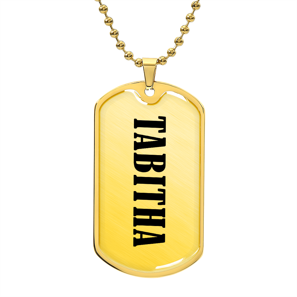Tabitha v01 - 18k Gold Finished Luxury Dog Tag Necklace