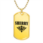 Sherry v01a - 18k Gold Finished Luxury Dog Tag Necklace