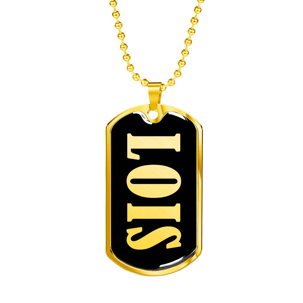 Lois v02 - 18k Gold Finished Luxury Dog Tag Necklace