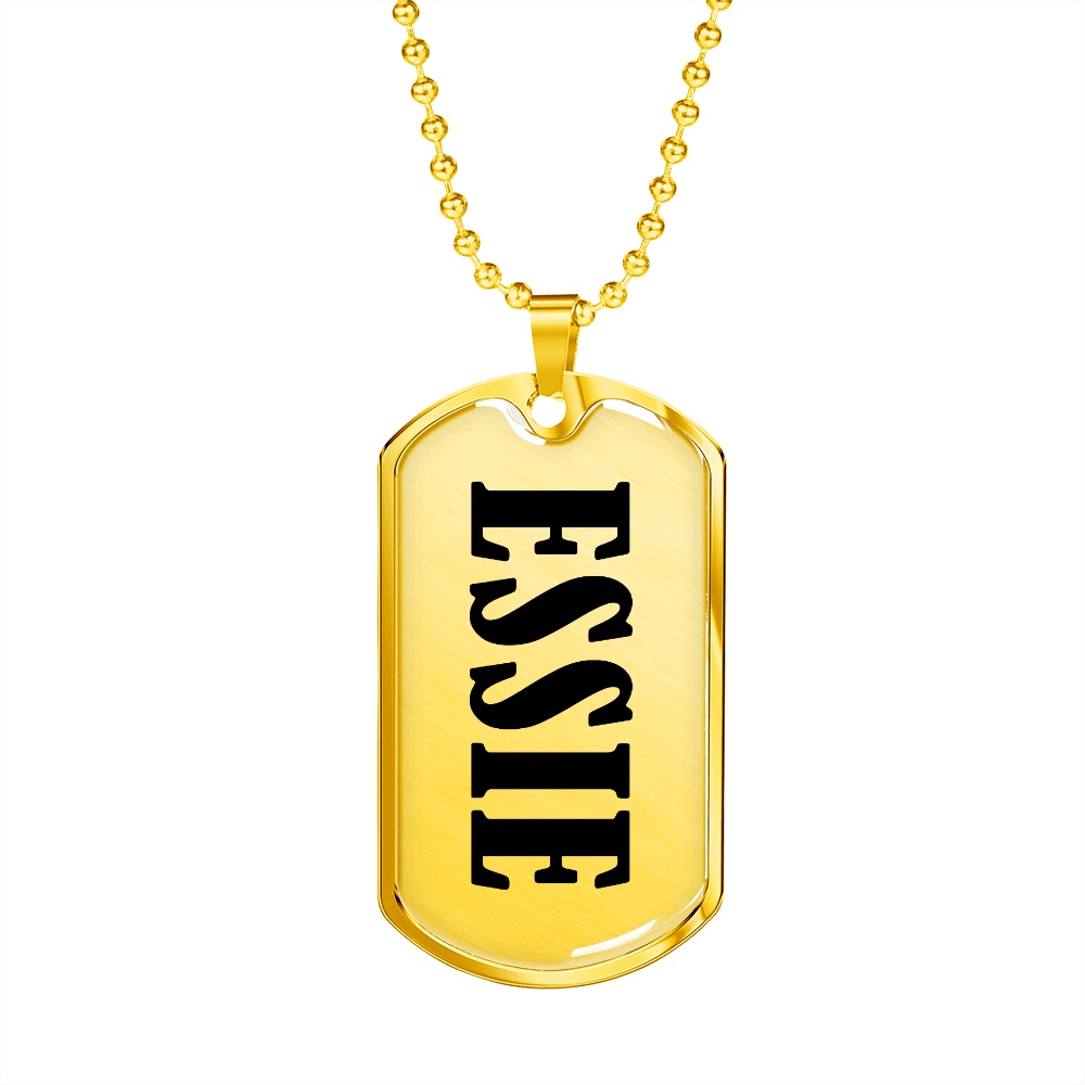 Essie v01 - 18k Gold Finished Luxury Dog Tag Necklace