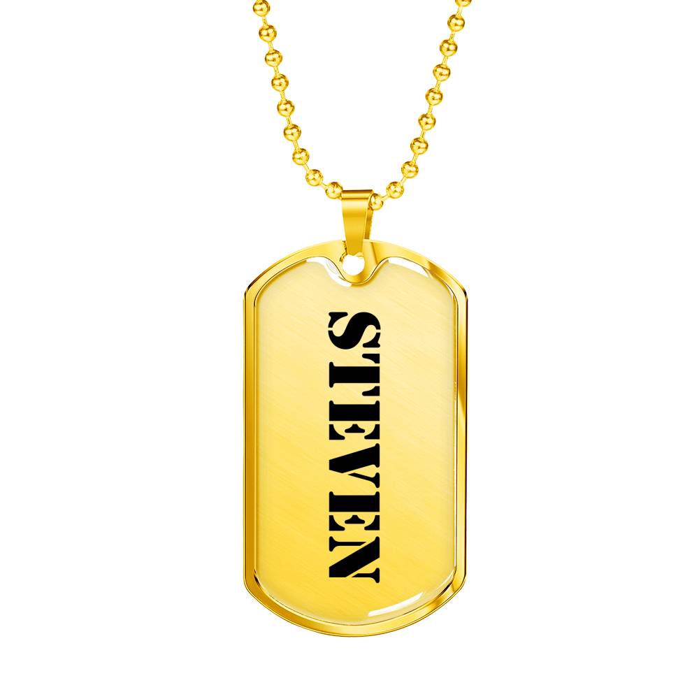 Steven - 18k Gold Finished Luxury Dog Tag Necklace