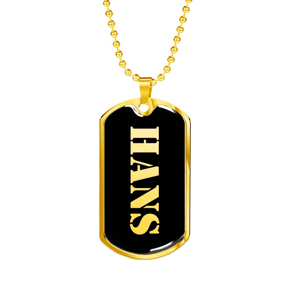 Hans v2 - 18k Gold Finished Luxury Dog Tag Necklace