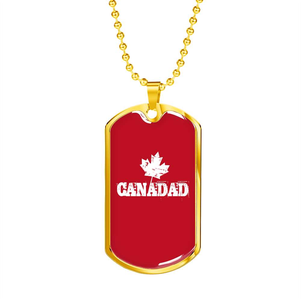 Canada Dad - 18k Gold Finished Luxury Dog Tag Necklace