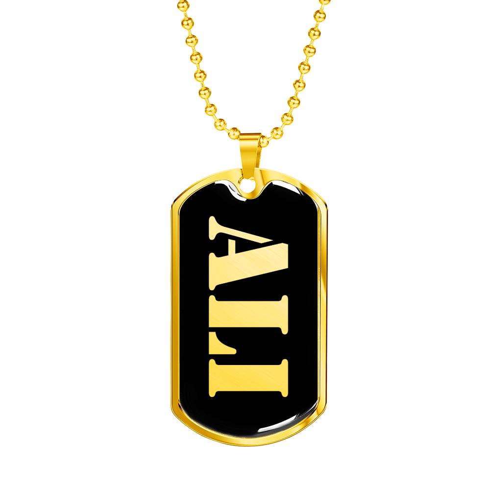Ali v2 - 18k Gold Finished Luxury Dog Tag Necklace
