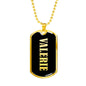 Valerie v02 - 18k Gold Finished Luxury Dog Tag Necklace