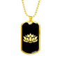 Lotus Flower v2 - 18k Gold Finished Luxury Dog Tag Necklace