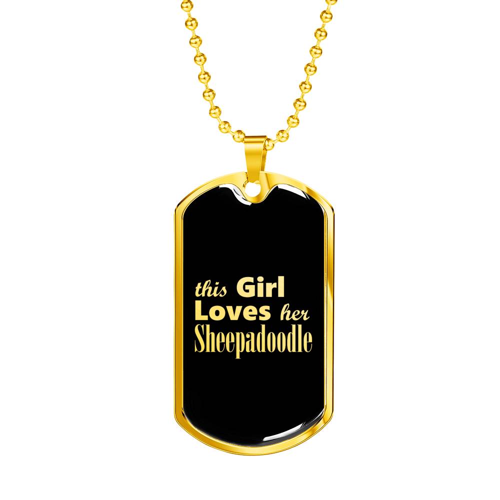 Sheepadoodle v2 - 18k Gold Finished Luxury Dog Tag Necklace