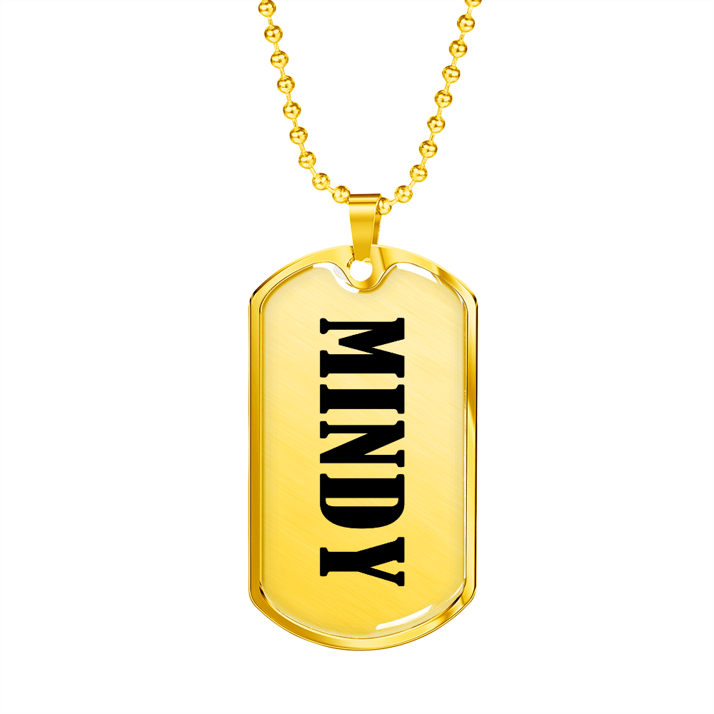 Mindy v01 - 18k Gold Finished Luxury Dog Tag Necklace