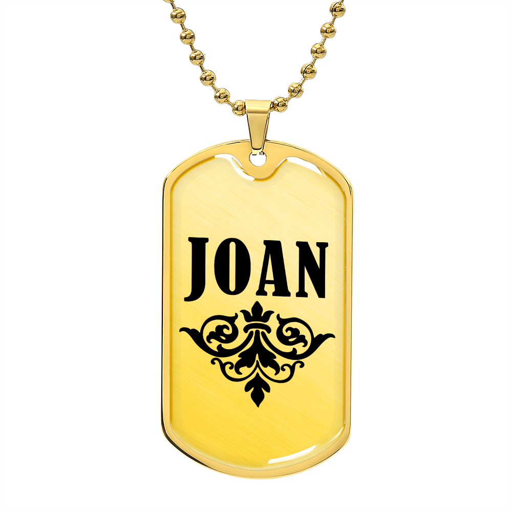 Joan v01a - 18k Gold Finished Luxury Dog Tag Necklace