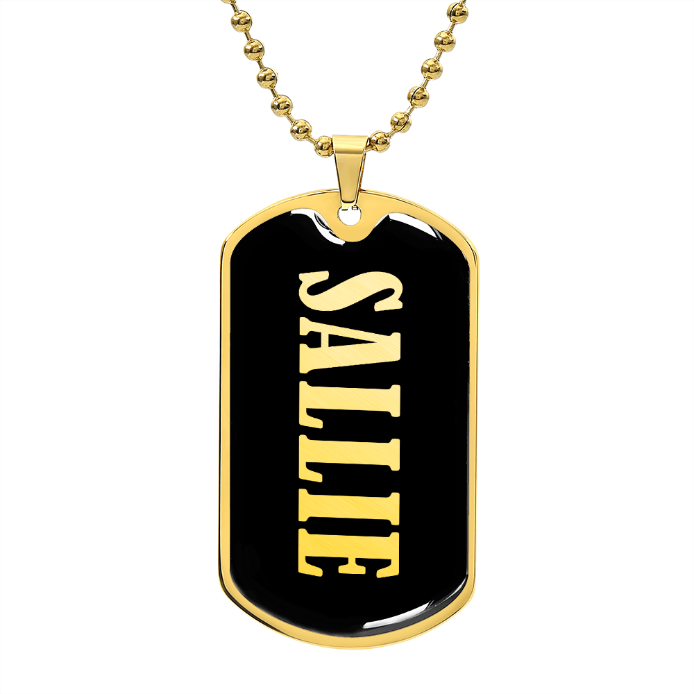 Sallie v02 - 18k Gold Finished Luxury Dog Tag Necklace
