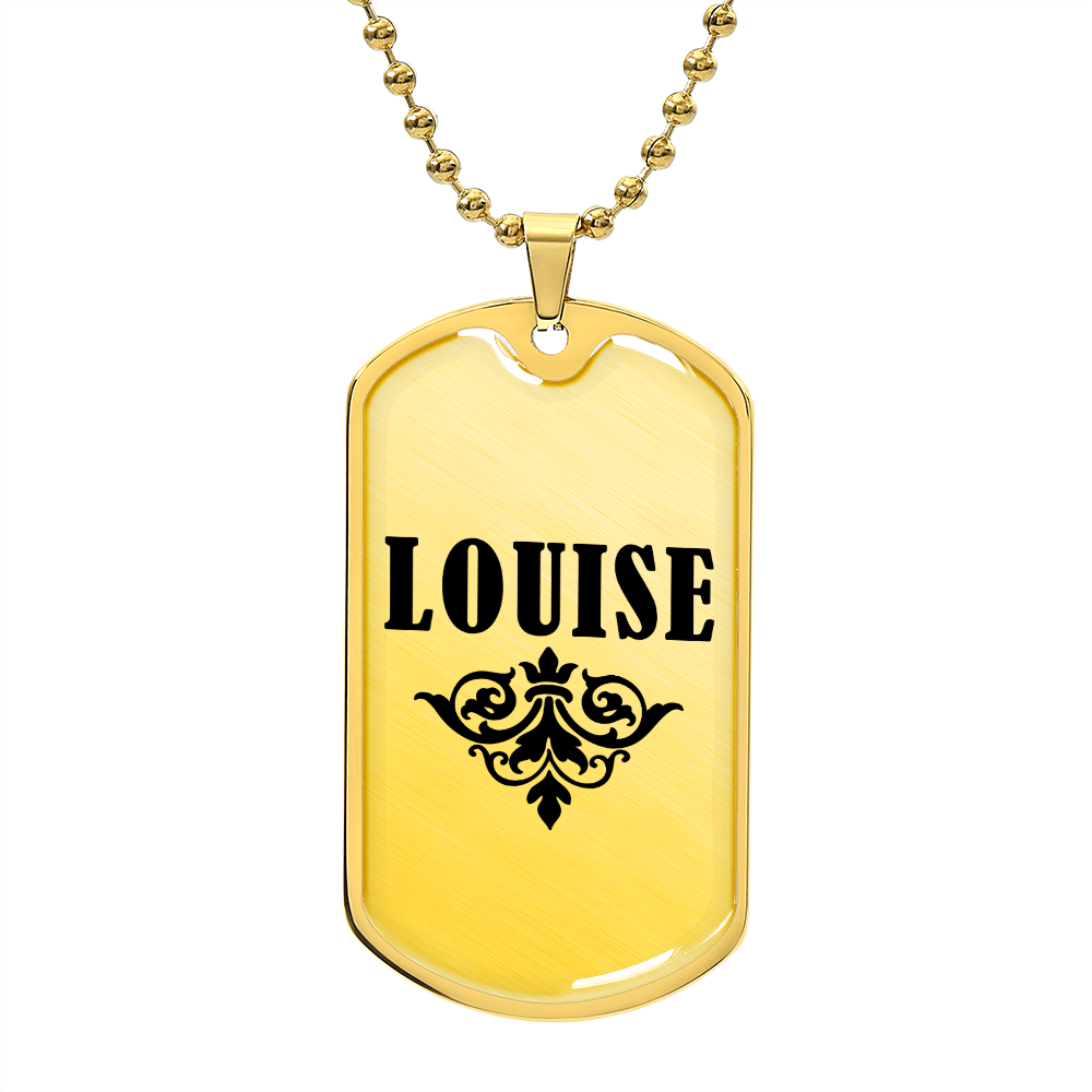Louise v01a - 18k Gold Finished Luxury Dog Tag Necklace