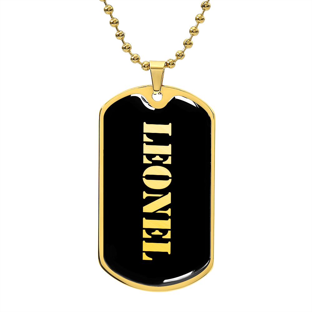 Leonel v2 - 18k Gold Finished Luxury Dog Tag Necklace