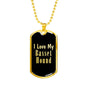 Love My Basset Hound v2 - 18k Gold Finished Luxury Dog Tag Necklace