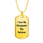 Love My Chesapeake Bay Retriever v4 - 18k Gold Finished Luxury Dog Tag Necklace