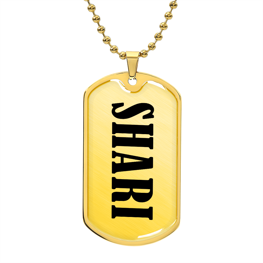 Shari v01 - 18k Gold Finished Luxury Dog Tag Necklace