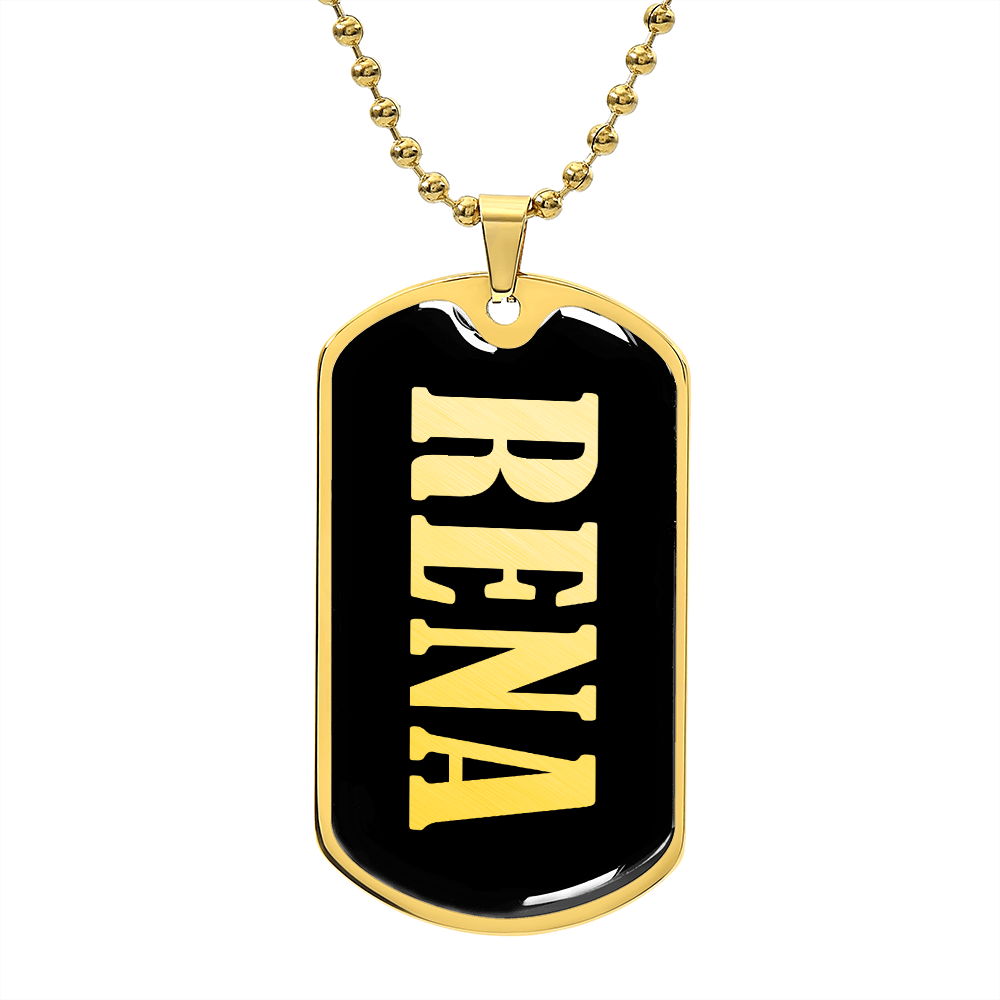 Rena v02 - 18k Gold Finished Luxury Dog Tag Necklace