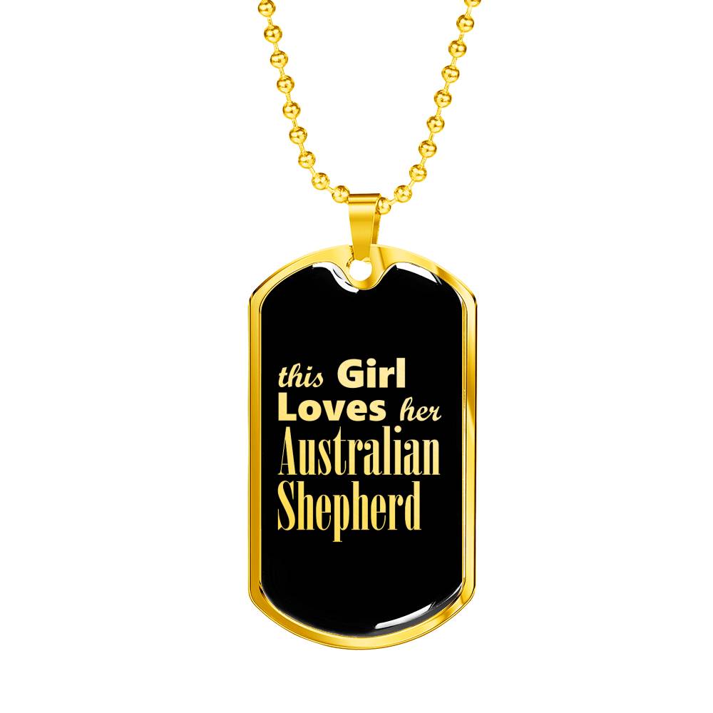 Australian Shepherd v2 - 18k Gold Finished Luxury Dog Tag Necklace