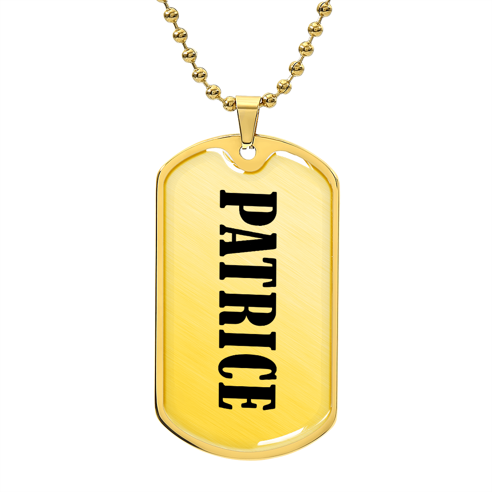 Patrice v01 - 18k Gold Finished Luxury Dog Tag Necklace
