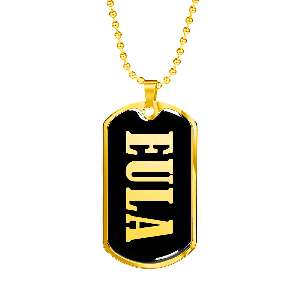 Eula v02 - 18k Gold Finished Luxury Dog Tag Necklace