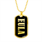 Eula v02 - 18k Gold Finished Luxury Dog Tag Necklace