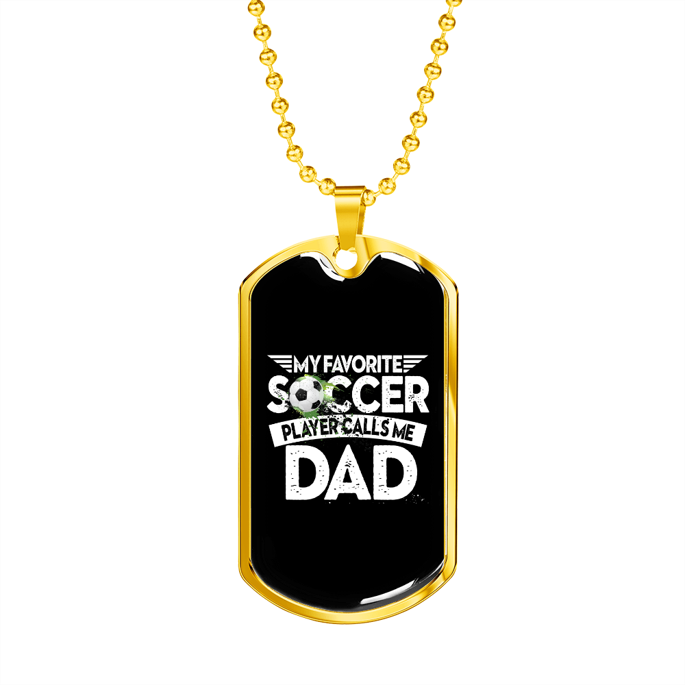 Soccer Dad v2 - 18k Gold Finished Luxury Dog Tag Necklace