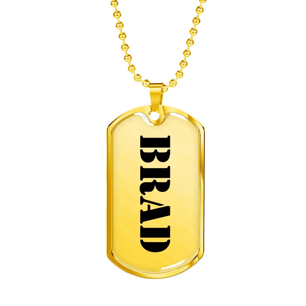 Brad - 18k Gold Finished Luxury Dog Tag Necklace