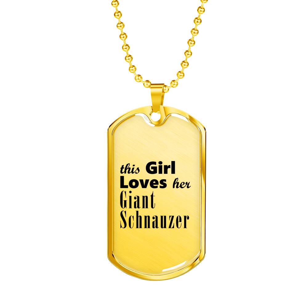 Giant Schnauzer - 18k Gold Finished Luxury Dog Tag Necklace