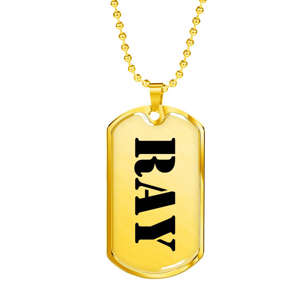 Ray - 18k Gold Finished Luxury Dog Tag Necklace