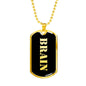 Brain v2 - 18k Gold Finished Luxury Dog Tag Necklace