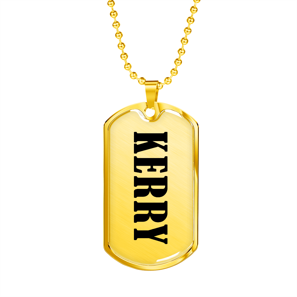 Kerry v01 - 18k Gold Finished Luxury Dog Tag Necklace