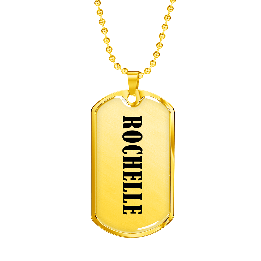 Rochelle v01 - 18k Gold Finished Luxury Dog Tag Necklace
