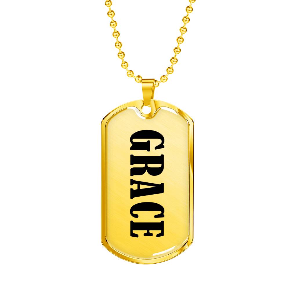 Grace v01 - 18k Gold Finished Luxury Dog Tag Necklace