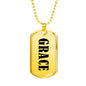 Grace v01 - 18k Gold Finished Luxury Dog Tag Necklace