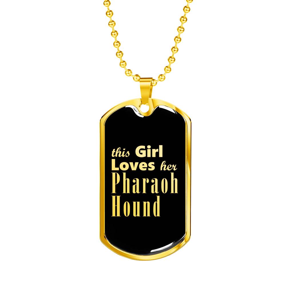 Pharaoh Hound v2 - 18k Gold Finished Luxury Dog Tag Necklace
