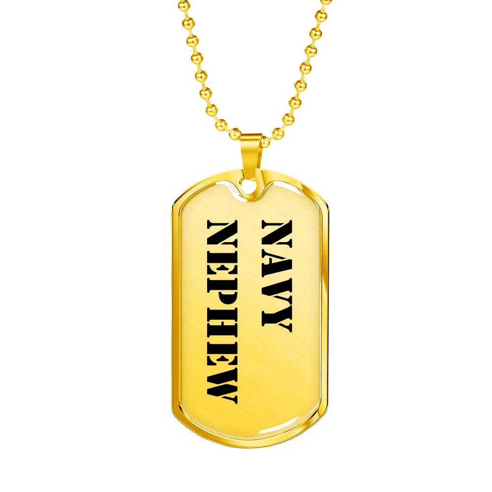 Navy Nephew - 18k Gold Finished Luxury Dog Tag Necklace