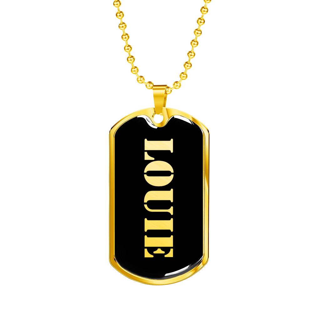 Louie v2 - 18k Gold Finished Luxury Dog Tag Necklace
