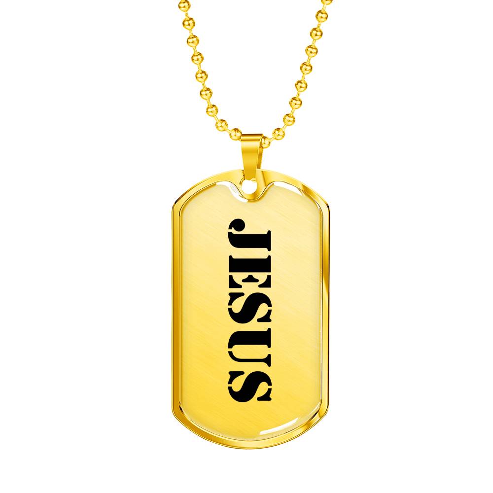 Jesus - 18k Gold Finished Luxury Dog Tag Necklace